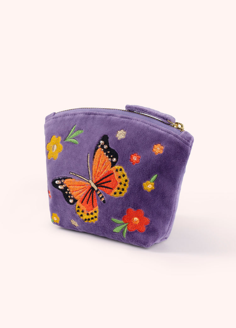 Mini Velvet Pouch - Bonny Butterfly