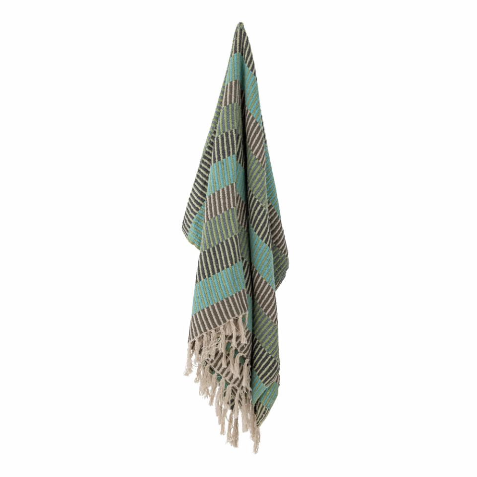 Recycled Cotton Isnel Throw - Blue