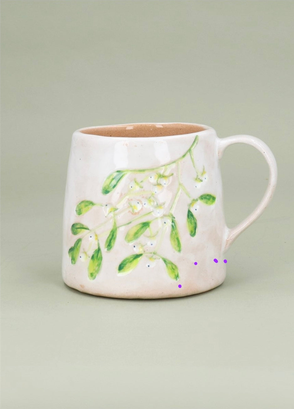 Stoneware Mug - Mistletoe