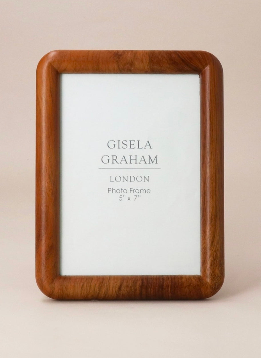 Natural Wood Rolled Edge Photo Frame - 5" x 7"