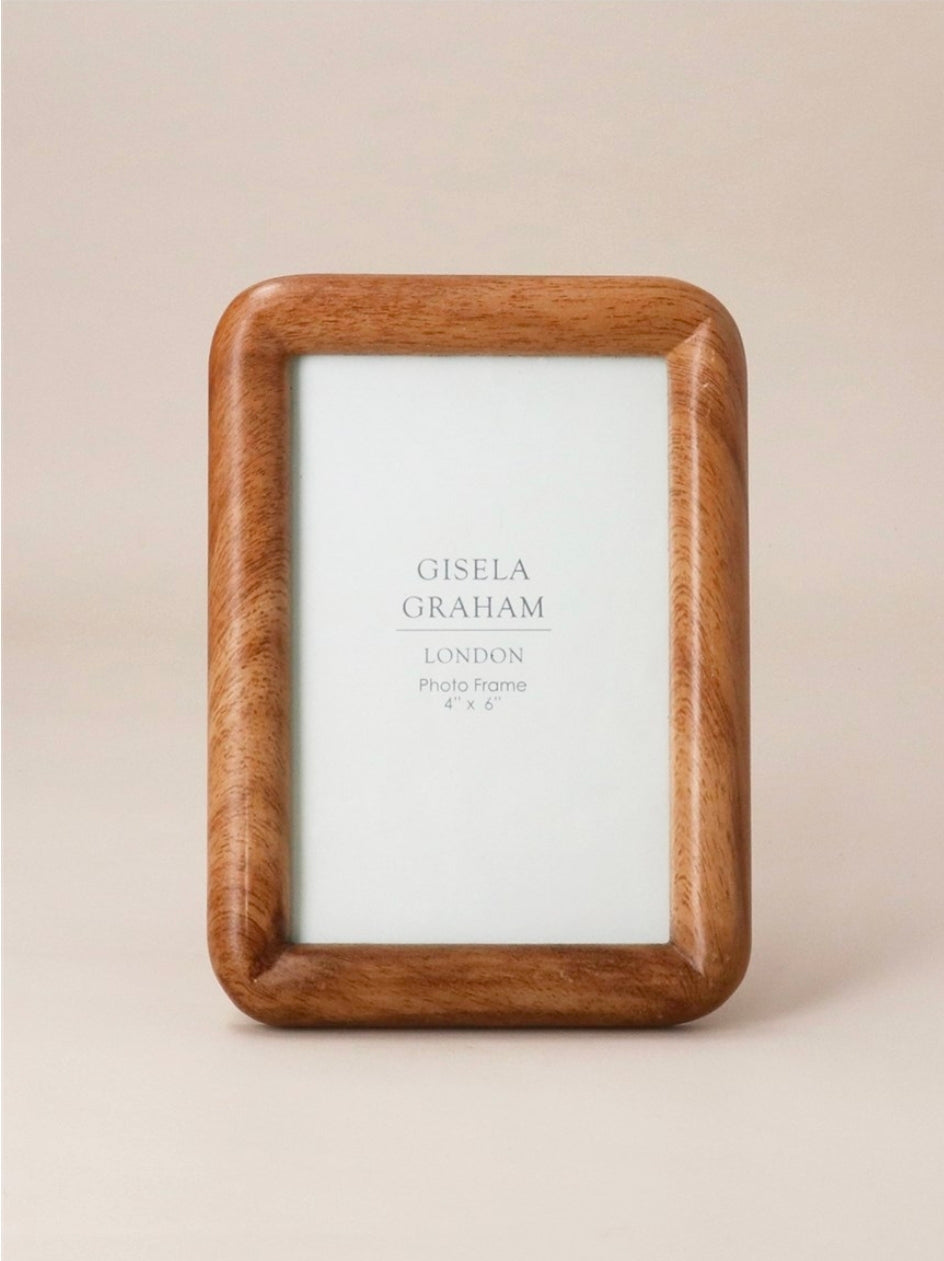 Natural Wood Rolled Edge Photo Frame - 4” x 6”