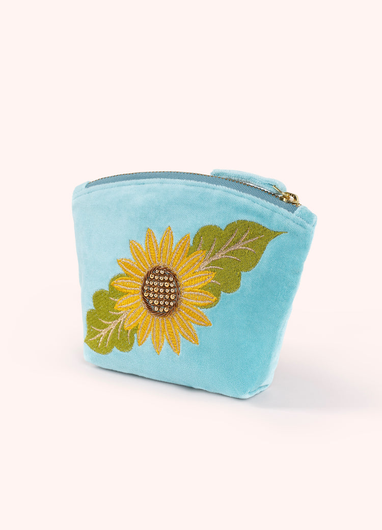 Mini Velvet Pouch - Summer Daffodils