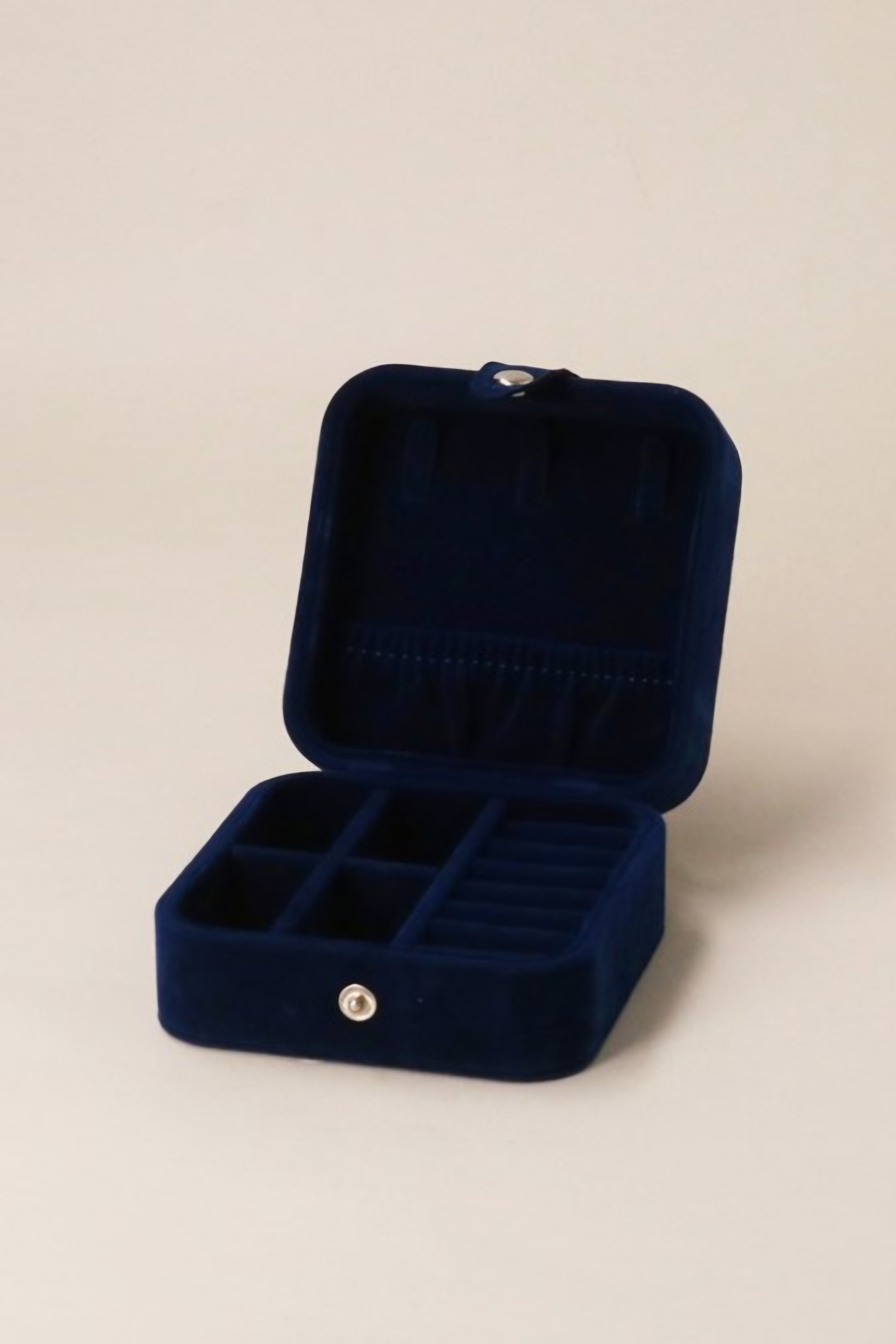 Blue Velvet Square Jewellery Box