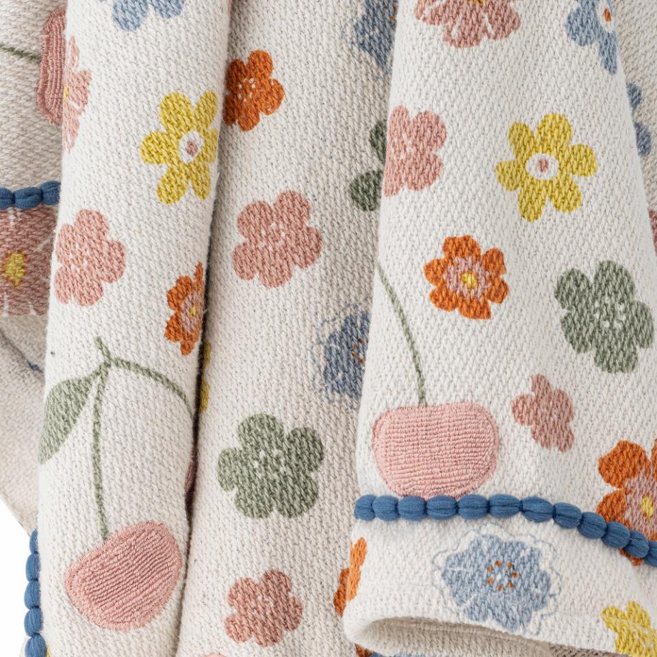 Recycled Cotton Cherry Throw