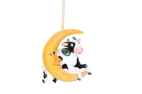 Cow Jumps Over the Moon Resin Decoration