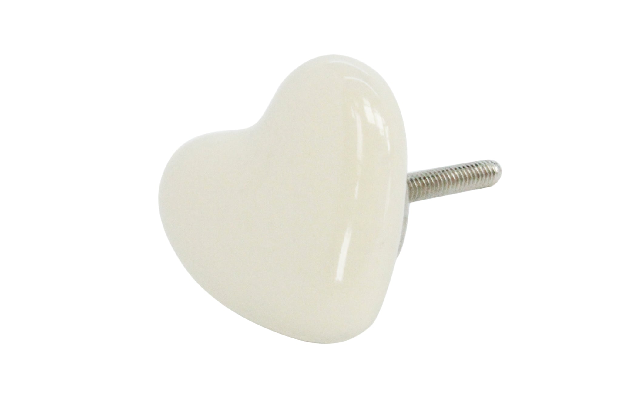Cream Ceramic Heart Knob