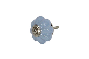 Periwinkle Blue Ceramic Flower Knob