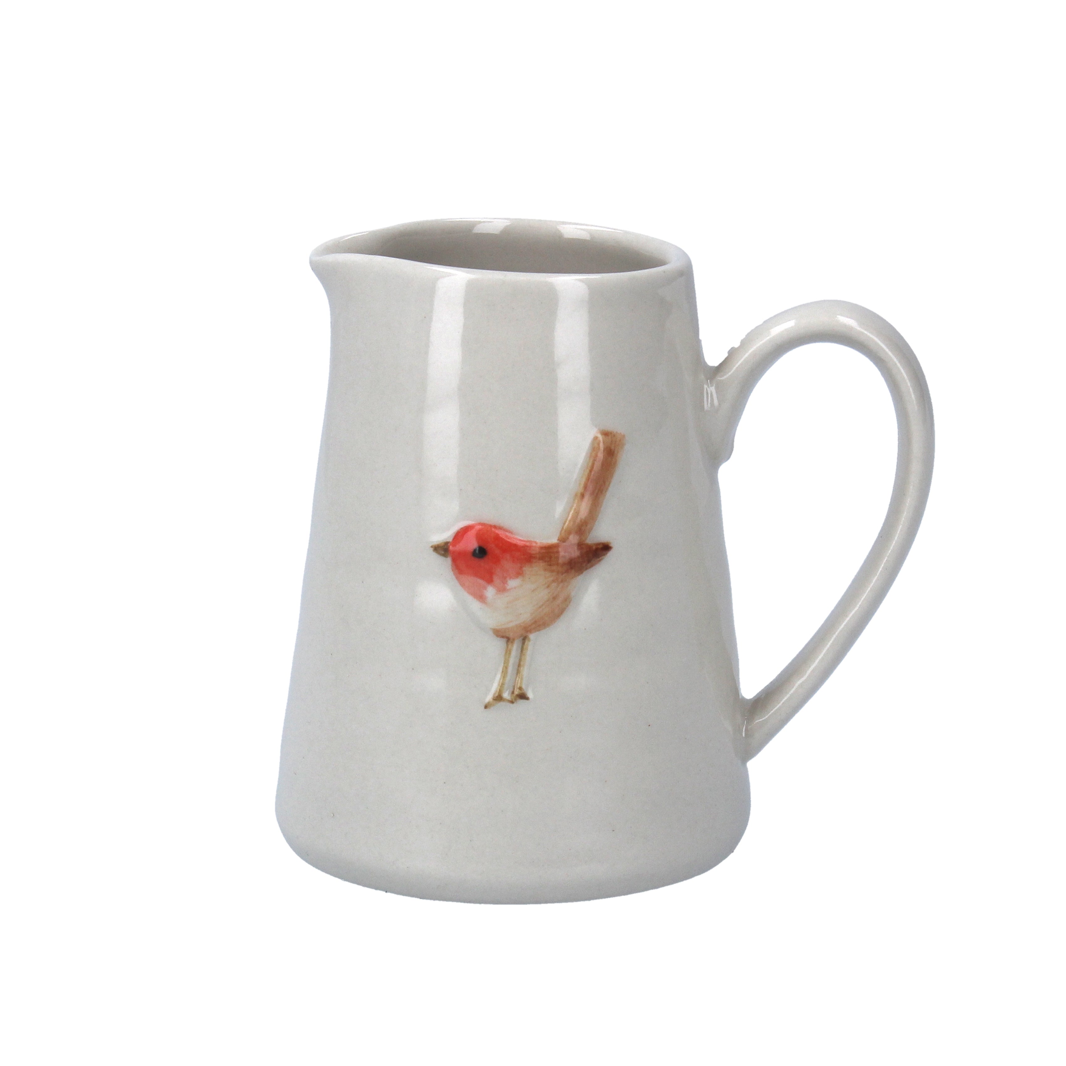 Stoneware Mini Jug with Robin