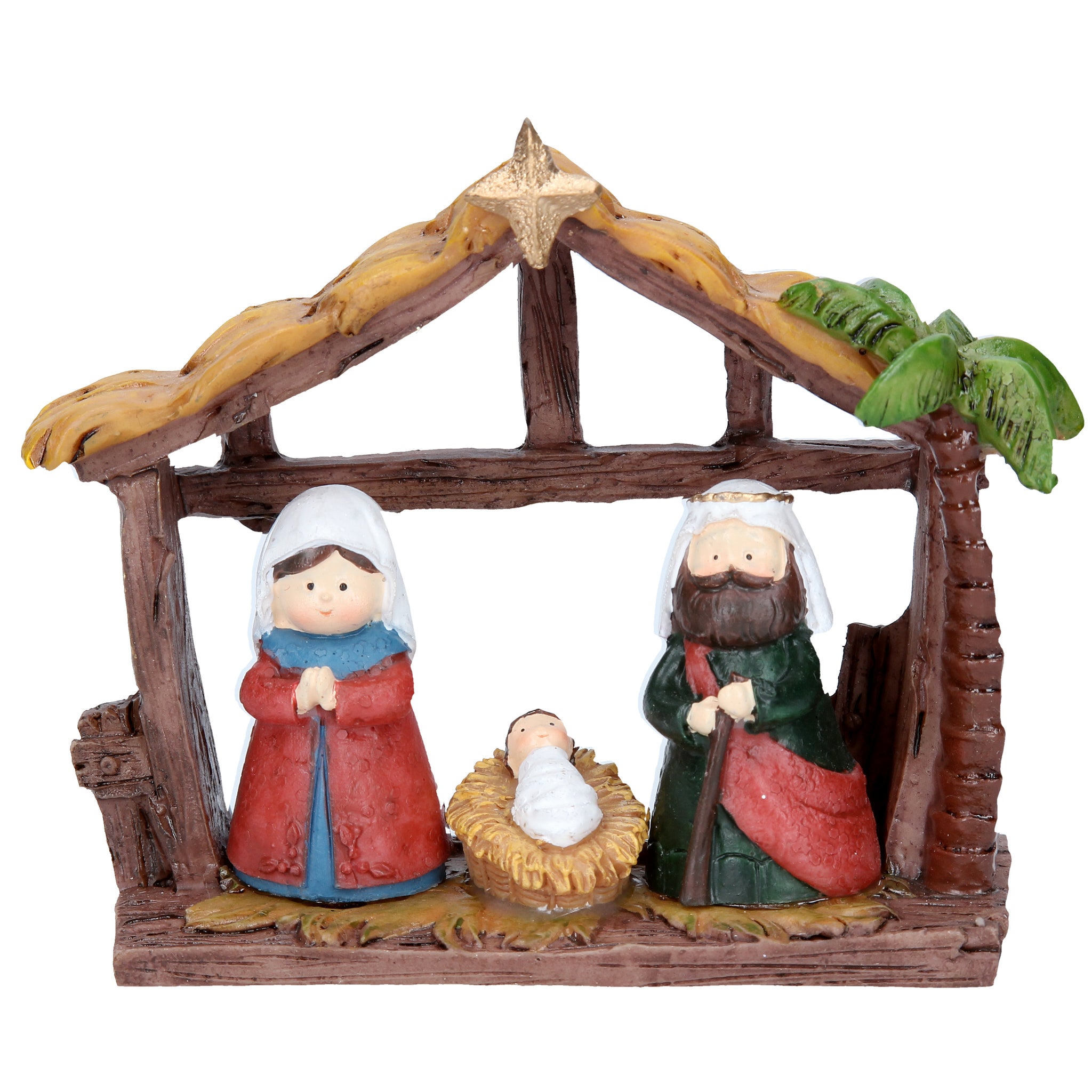 cadeauxwells - Resin Children Nativity House Ornament - Gisela Graham - Seasonal