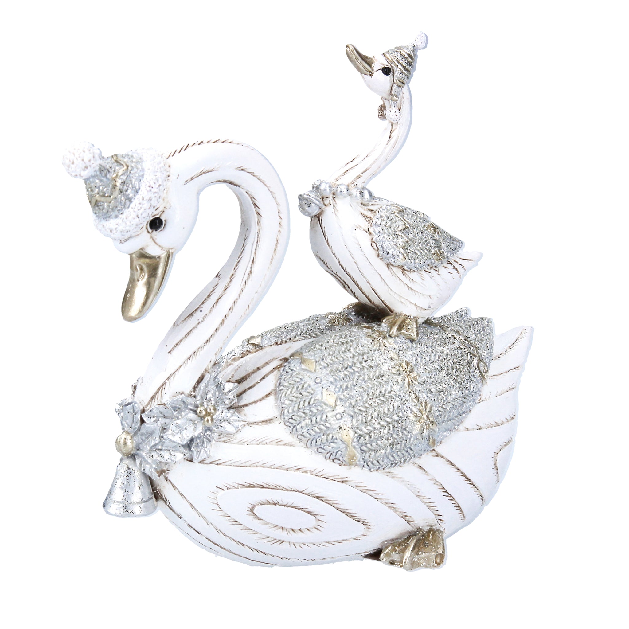 cadeauxwells - Silver/White Resin Pair of Swithans Ornament - Gisela Graham - Seasonal