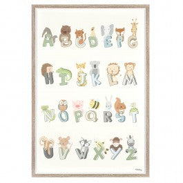 cadeauxwells - Alphabet Animals Framed Print - Art Marketing - Pictures and Artwork