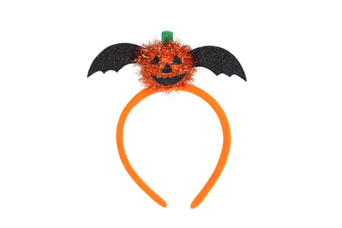 Chenille Pumpkin Bat Hairband