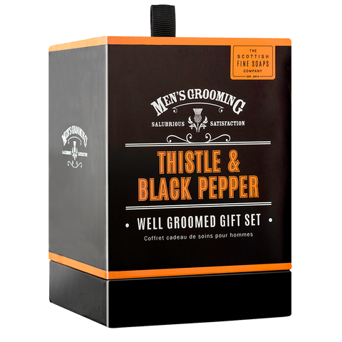cadeauxwells - Thistle and Black Pepper Well Groomed Gift Set - Scottish Fine Soaps - Perfumery
