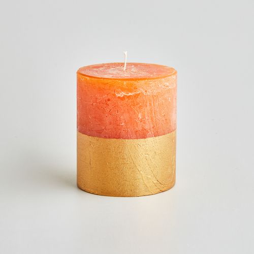 cadeauxwells - Orange & Cinnamon Gold Dipped Pillar - St Eval Candles - Candles