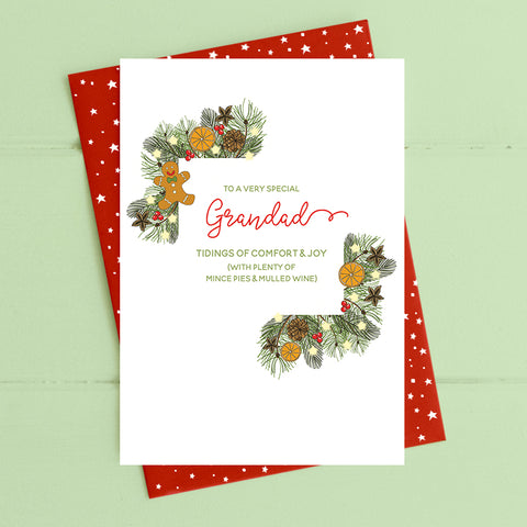 cadeauxwells - Grandad - tidings of comfort and joy - Dandelion Stationery - Seasonal Cards
