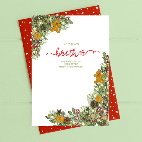 cadeauxwells - Brother - with love at Christmas - Dandelion Stationery - Seasonal Cards