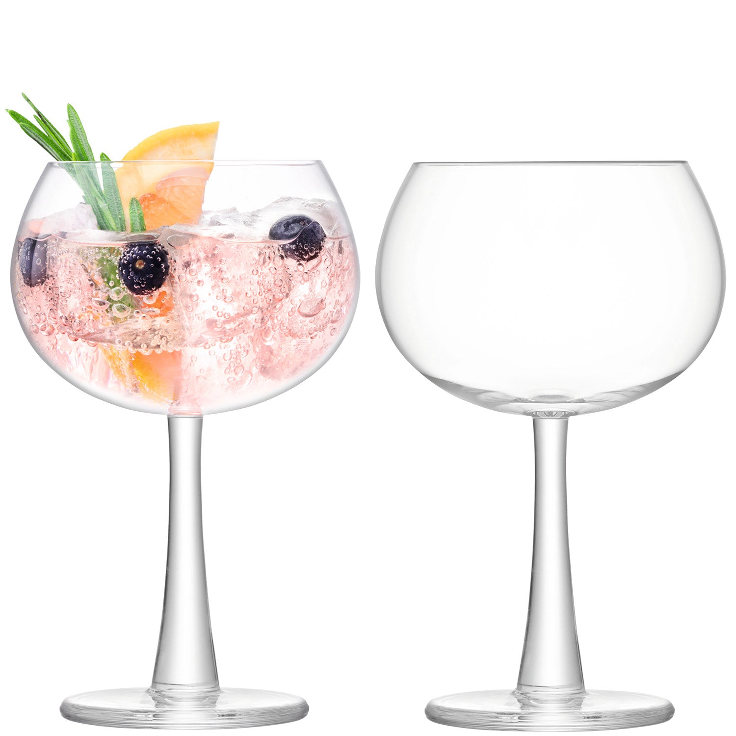 cadeauxwells - Set of 2 Clear Gin Balloon Glasses - LSA - Glassware