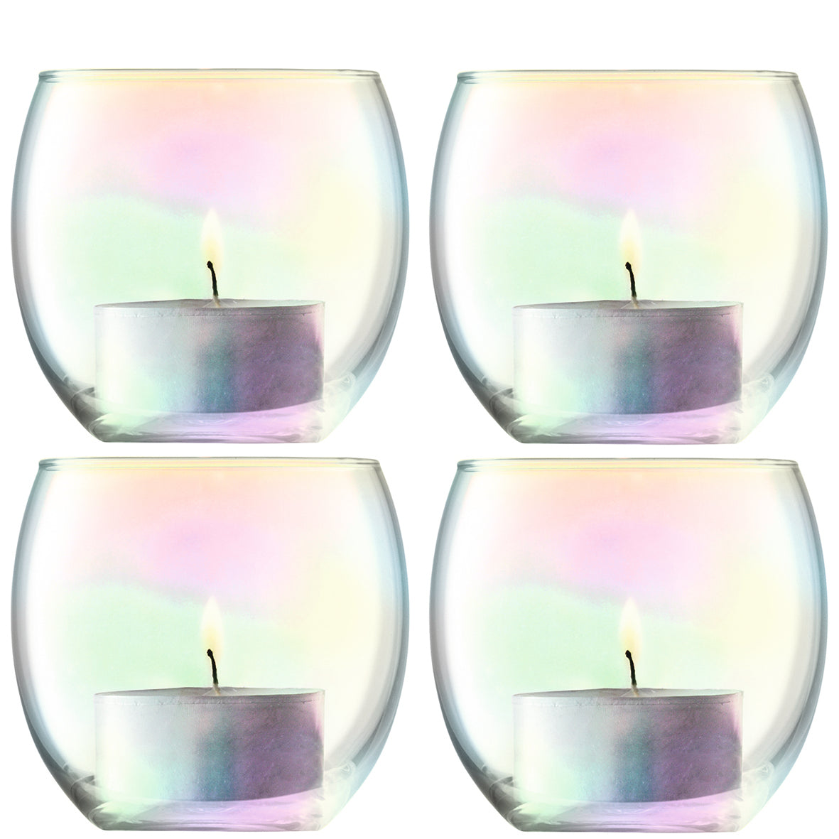 cadeauxwells - Set of four Mother of Pearl Tealight Holders - LSA - Glassware