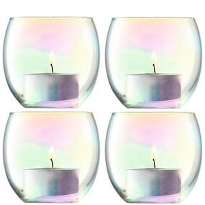 cadeauxwells - Set of four Mother of Pearl Tealight Holders - LSA - Glassware
