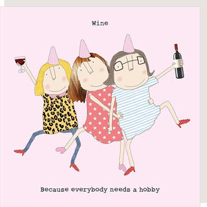 cadeauxwells - Wine Hobby - Rosie Made a Thing - Greetings Card