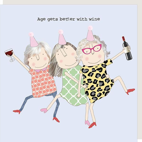 cadeauxwells - Age Wine Girl - Rosie Made a Thing - Greetings Card