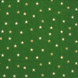 Lunch Napkins – Little Stars in Green and Gold