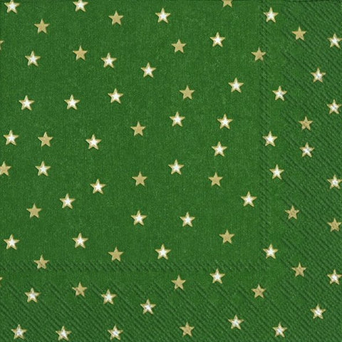 Lunch Napkins – Little Stars in Green and Gold