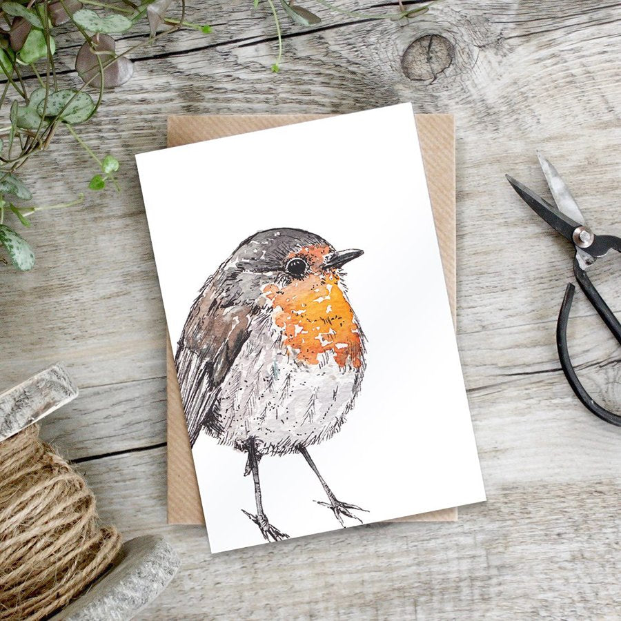 cadeauxwells - Robin card - Toasted Crumpet - Greetings Cards