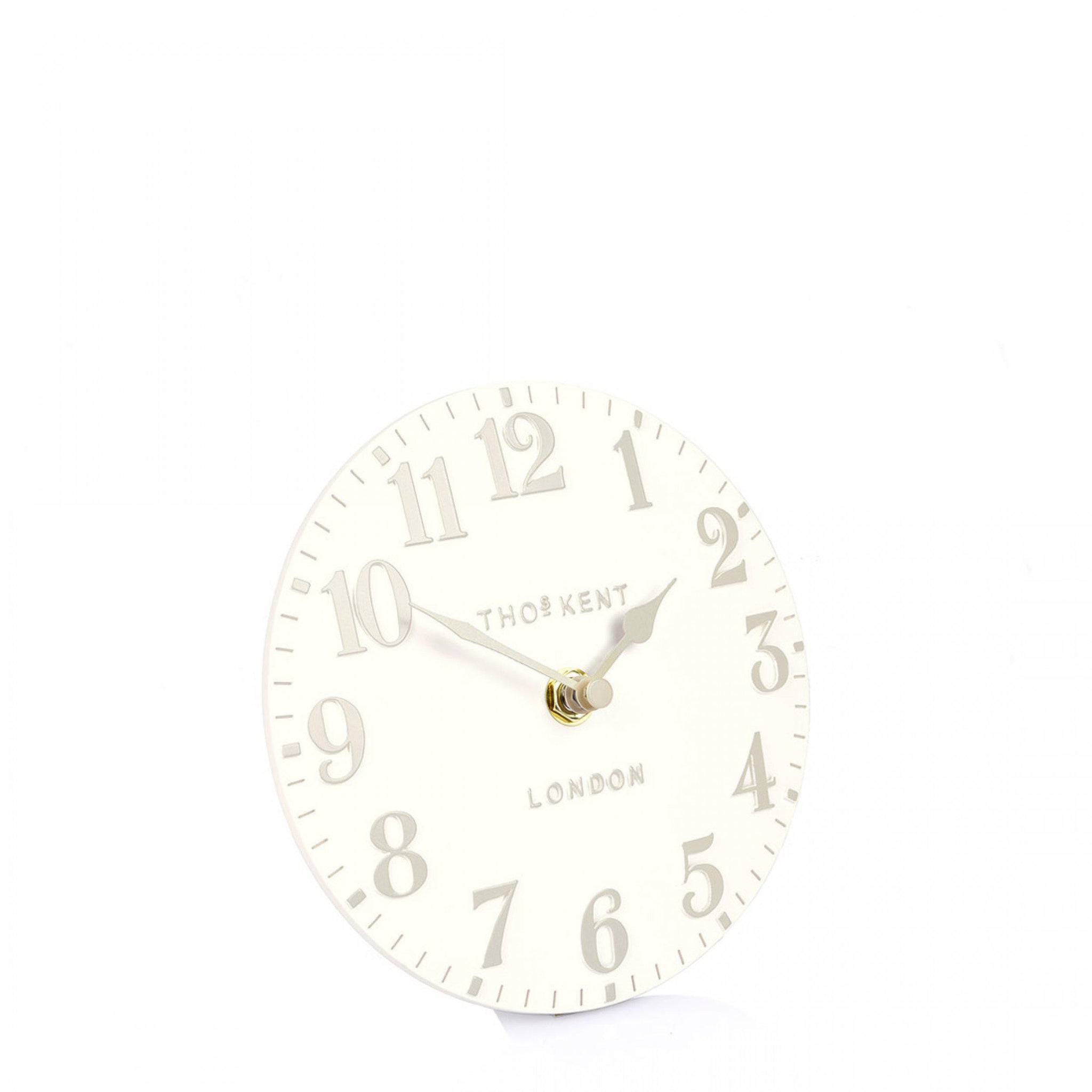 cadeauxwells - 6" Arabic Mantel Clock White Linen - Art Marketing - Homewares