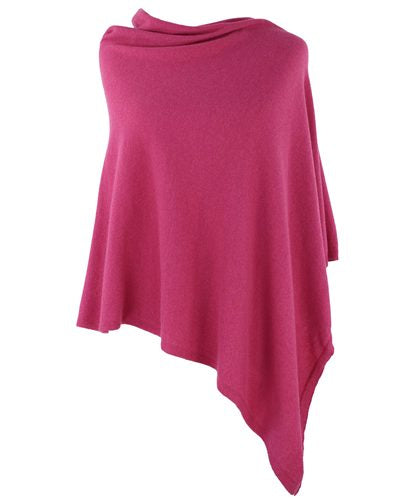 Cashmere Blend Poncho - Fuchsia