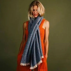 Nicolette Knitted Scarf - Navy