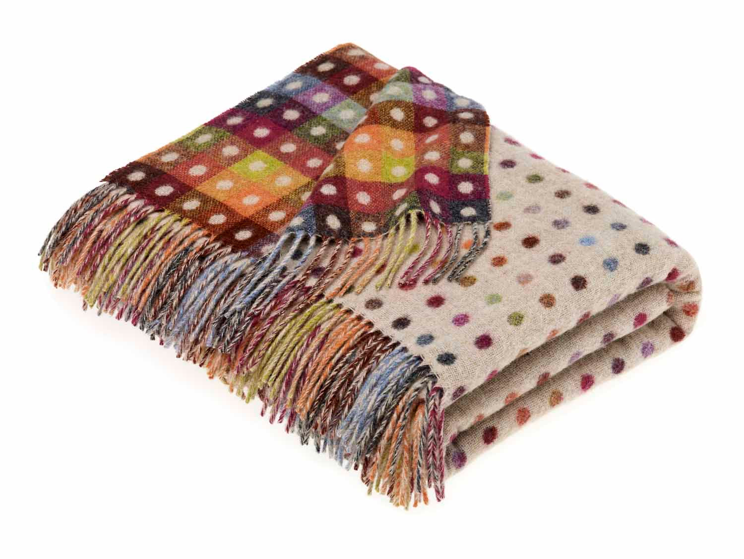 Bronte Beige Spot Lambswool Throw
