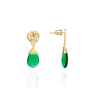 Athena Large Earrings - Green Onyx