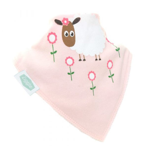 Fun absorbent baby bandana - cute pink sheep