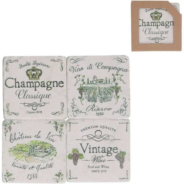 Set of 4 Resin Coasters - Vineyard
