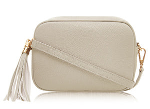 Leather Crossbody Bag - Cream