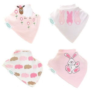 Fun absorbent baby bandana - Cute Pinks