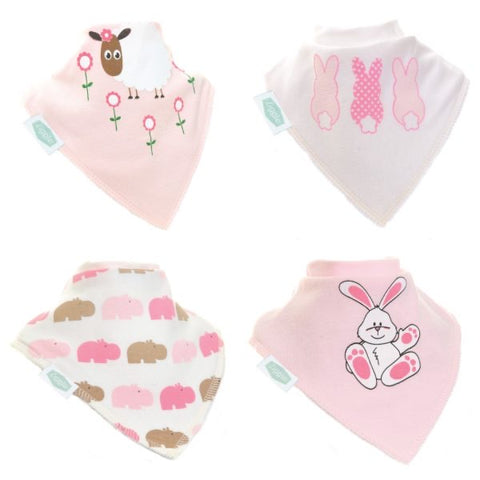 Fun absorbent baby bandana - Cute Pinks