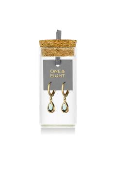 Smoked Glass Charm Gold Huggie Hoop Earrings