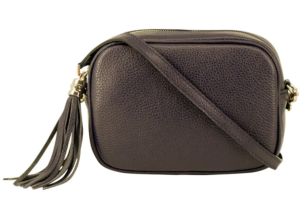 Leather Crossbody Bag - Dark Chocolate