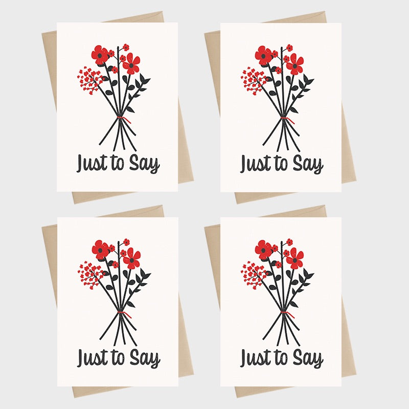 Mini Card Pack - Just to say - flowers