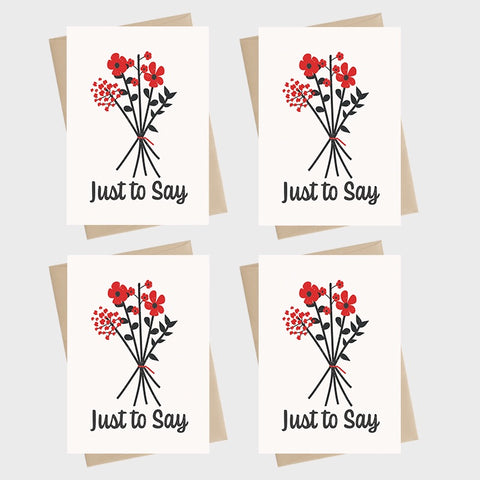 Mini Card Pack - Just to say - flowers