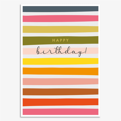 Happy Birthday Multi Stripe