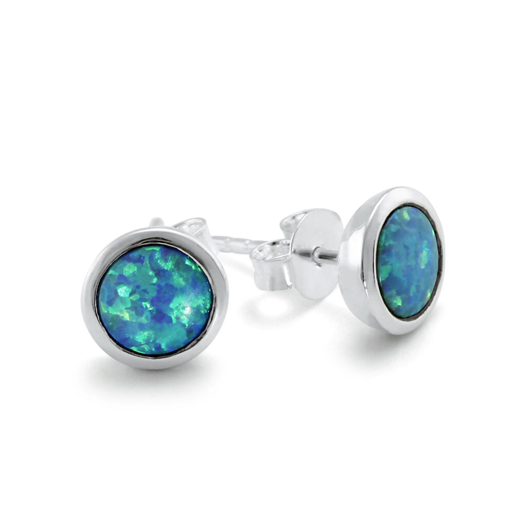 Sterling Silver & Opalite Stud Earrings