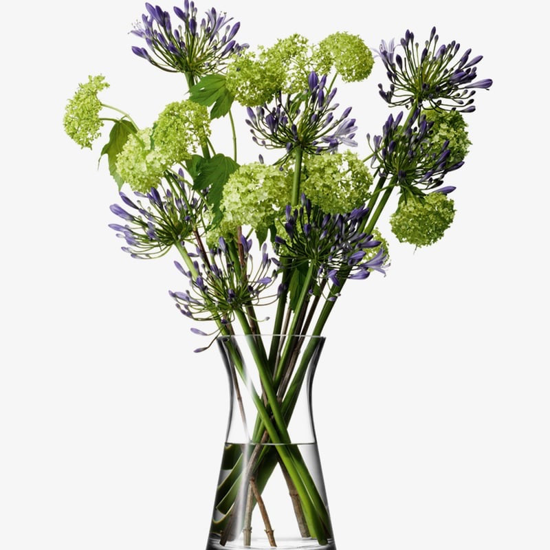 Flower Mixed Bouquet Vase Clear