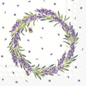 Lunch Napkins - Lavender Wreath