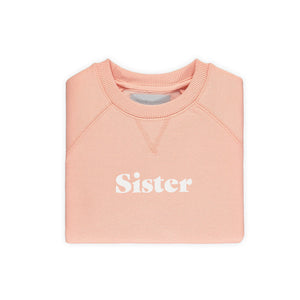 Coral Pink ‘Sister’ Sweatshirt 4-5
