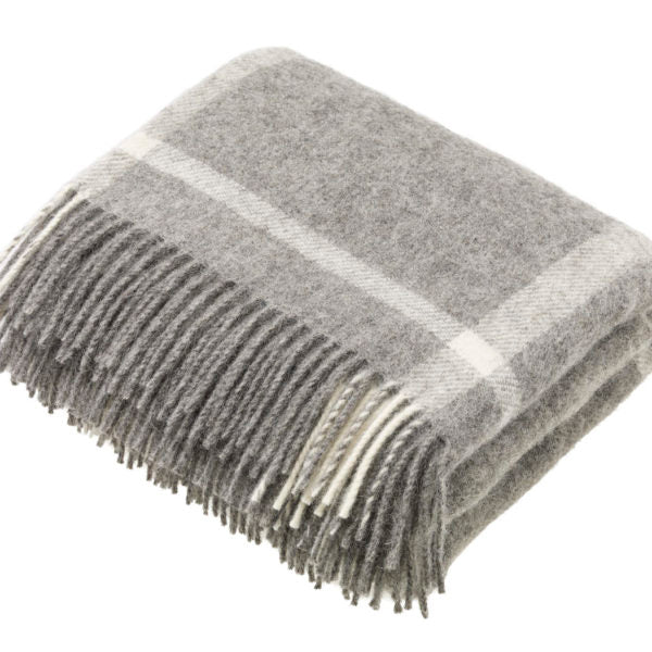 Bronte Natural Windowpane Throw - Grey