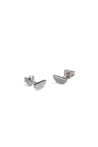 Silver Semi Circle Stud Earrings