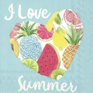 Lunch Napkins – I Love Summer Turquoise